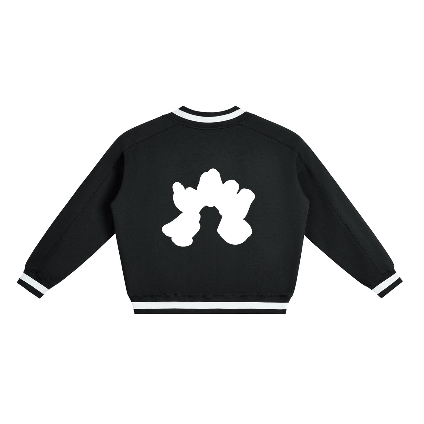 Exotic V-Neck Contrast Collar Boxy Sweatshirt