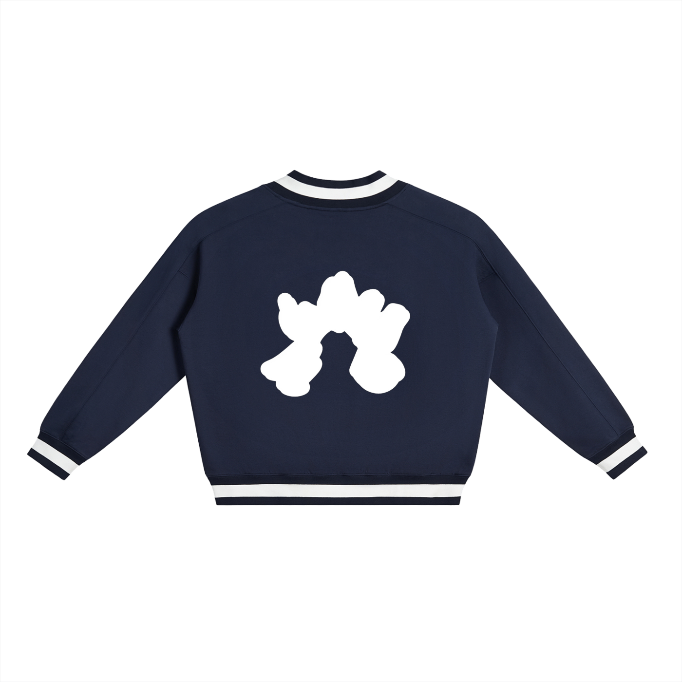Exotic V-Neck Contrast Collar Boxy Sweatshirt